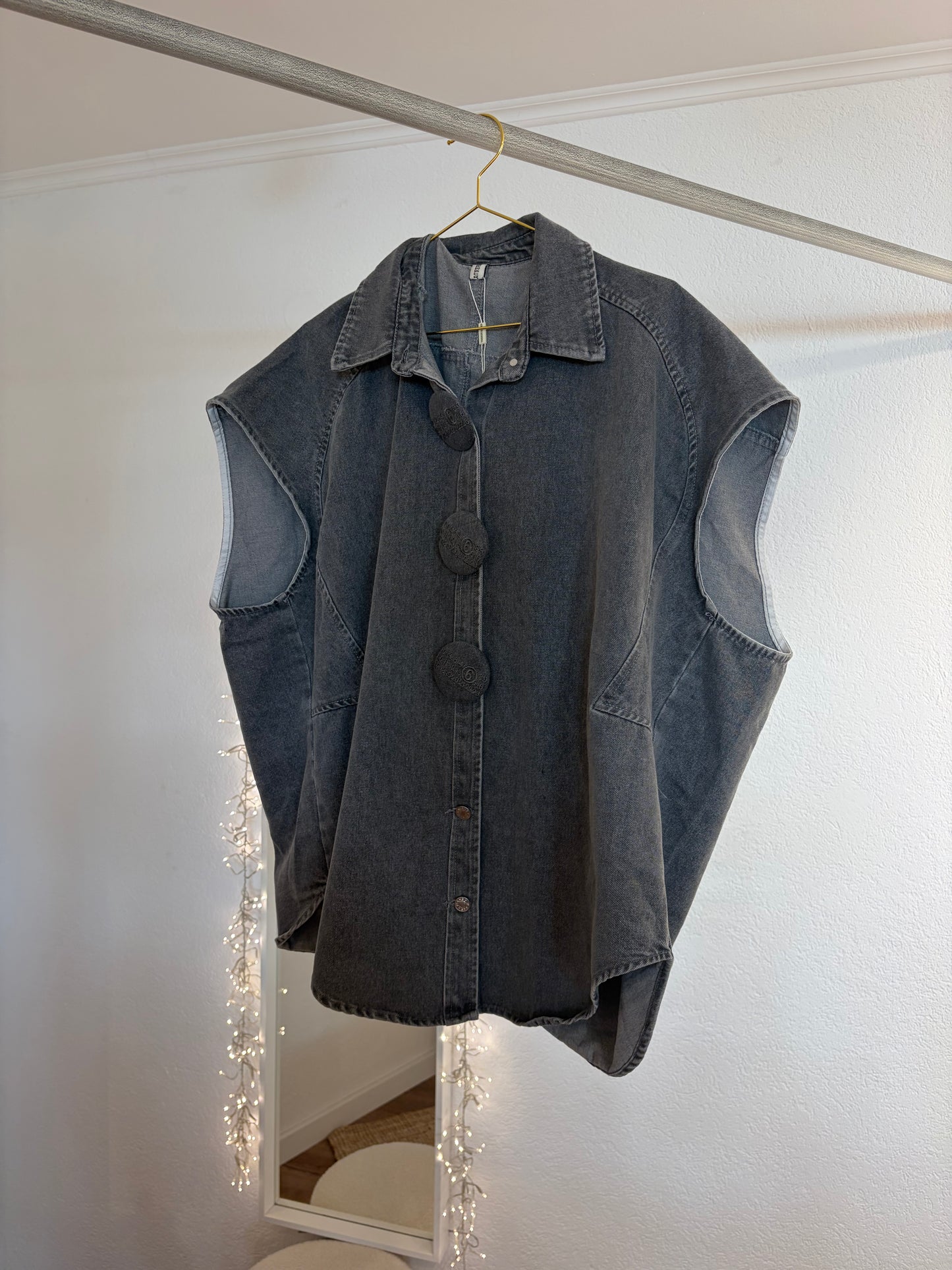 Oversized Jeans-Weste