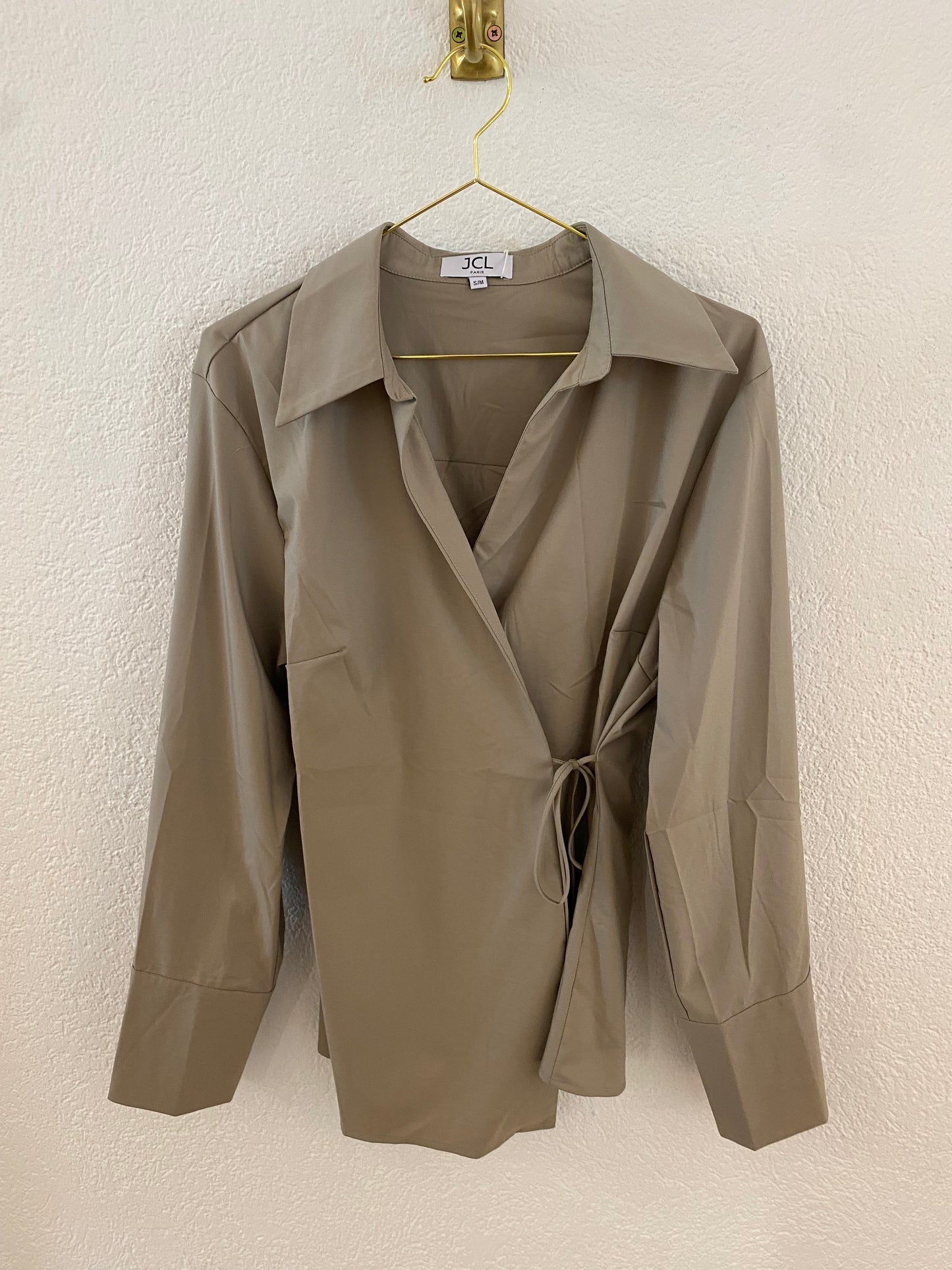 Wickelbluse taupe