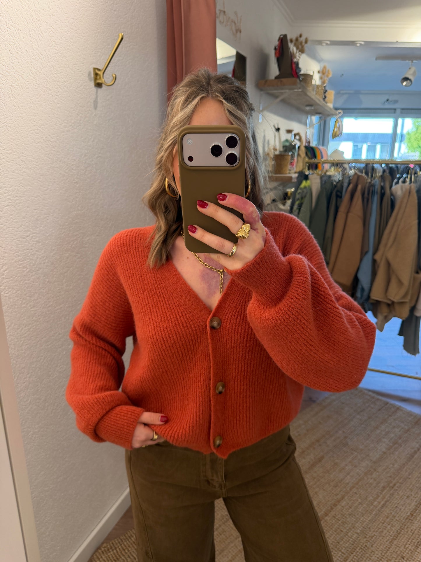 Strickjacke zum Knöpfen versch. Farben