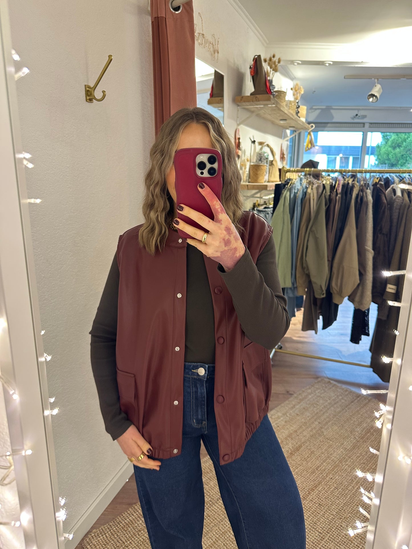 Kunstlederweste versch. Farben