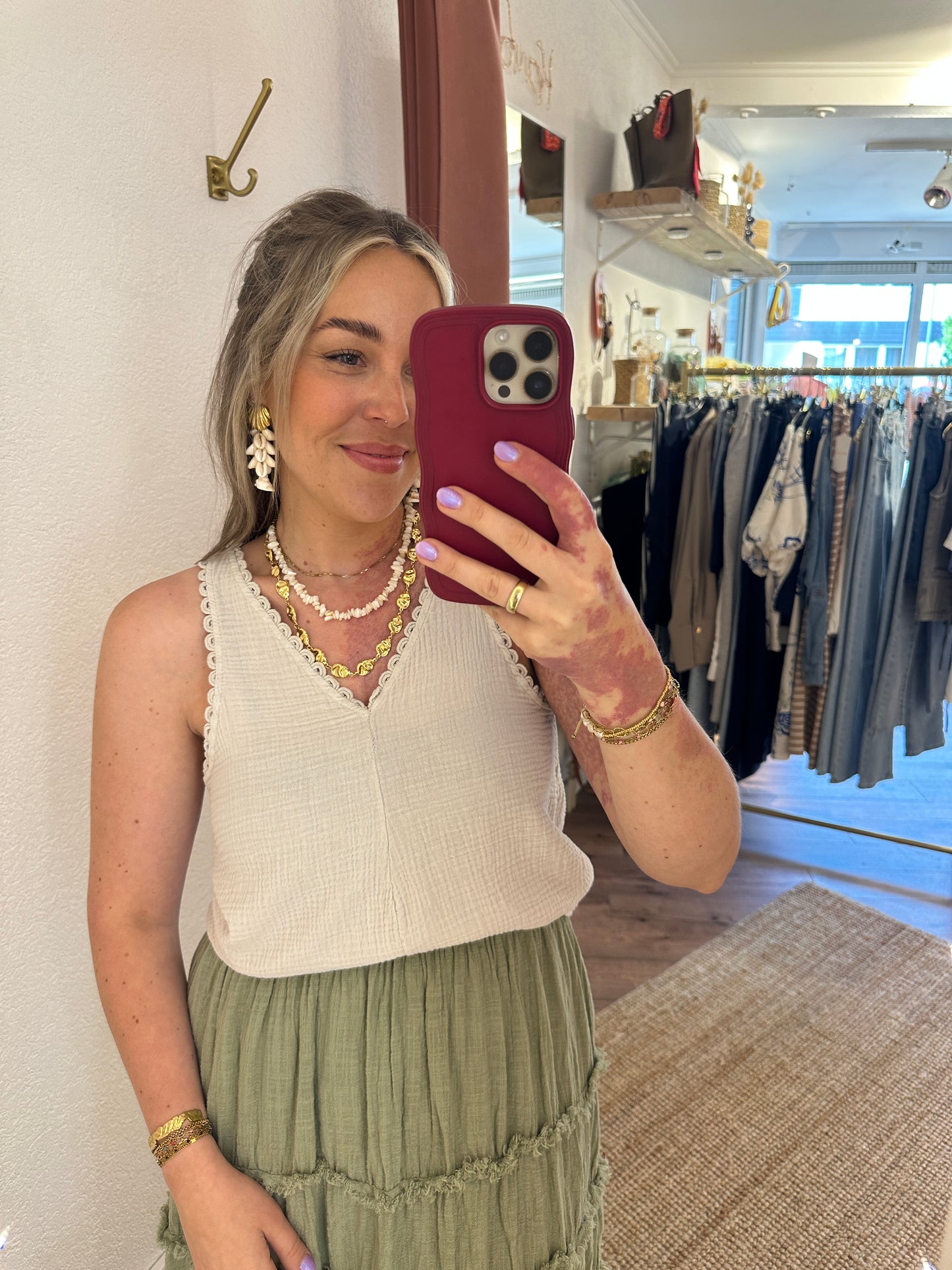 Musselintop mit Details