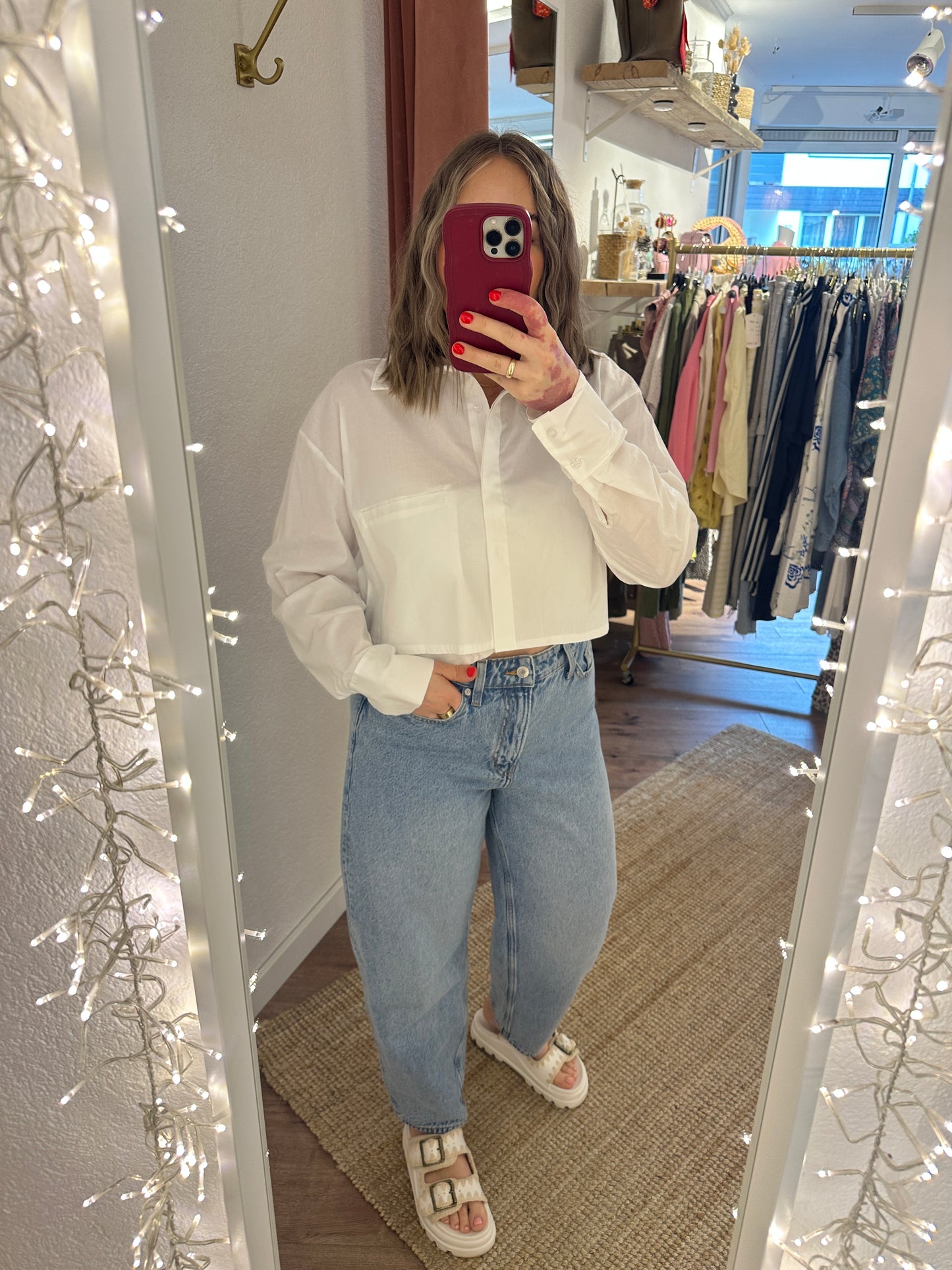 Cropped Bluse versch. Farben