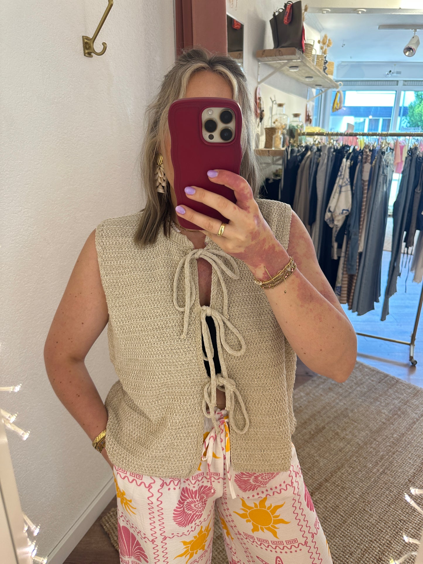 Melierte Strickweste versch. Farben