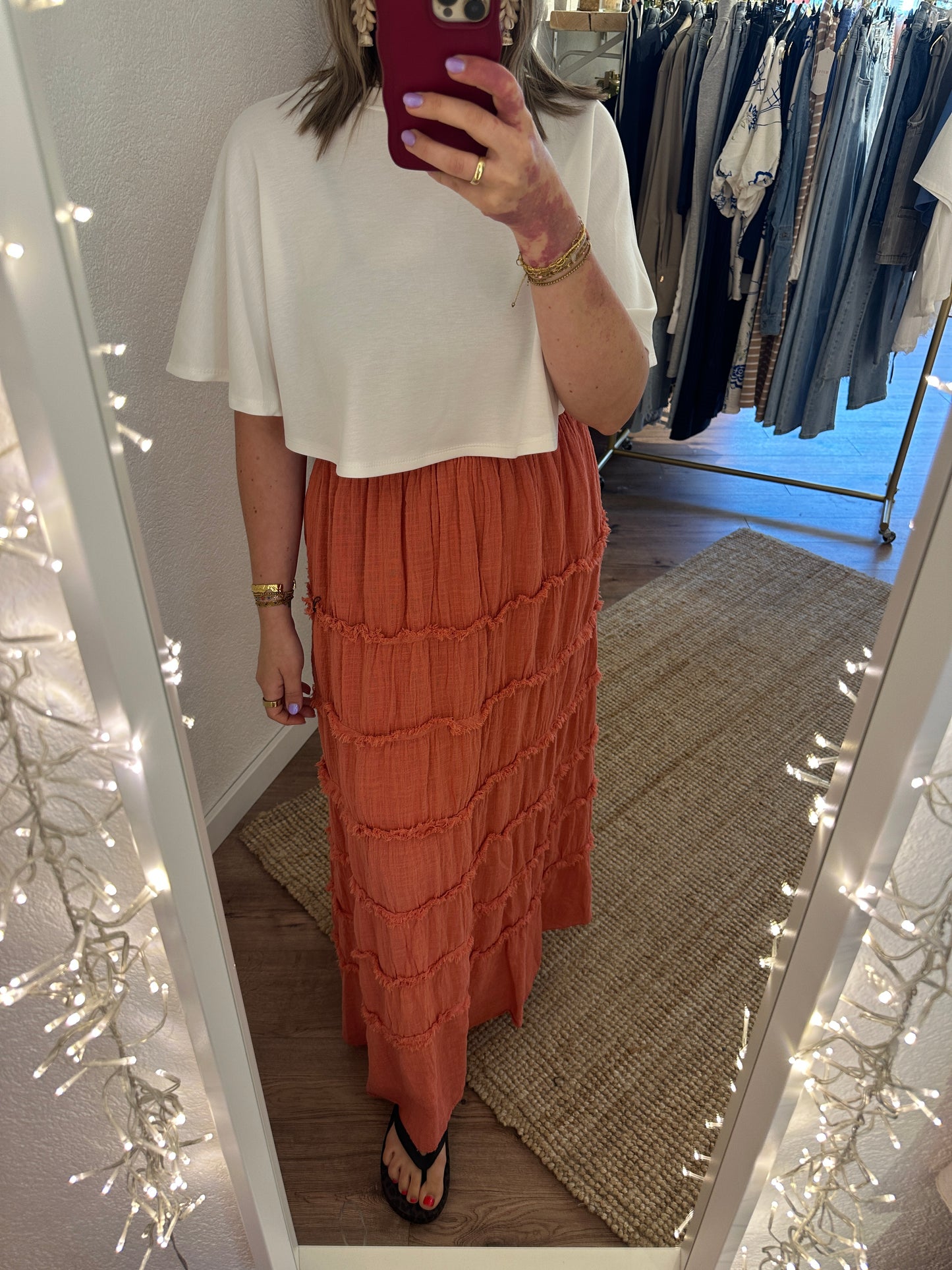 Rock mit Fransen versch. Farben