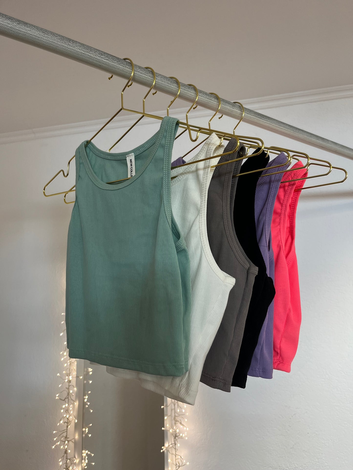 Geripptes cropped Top versch. Farben