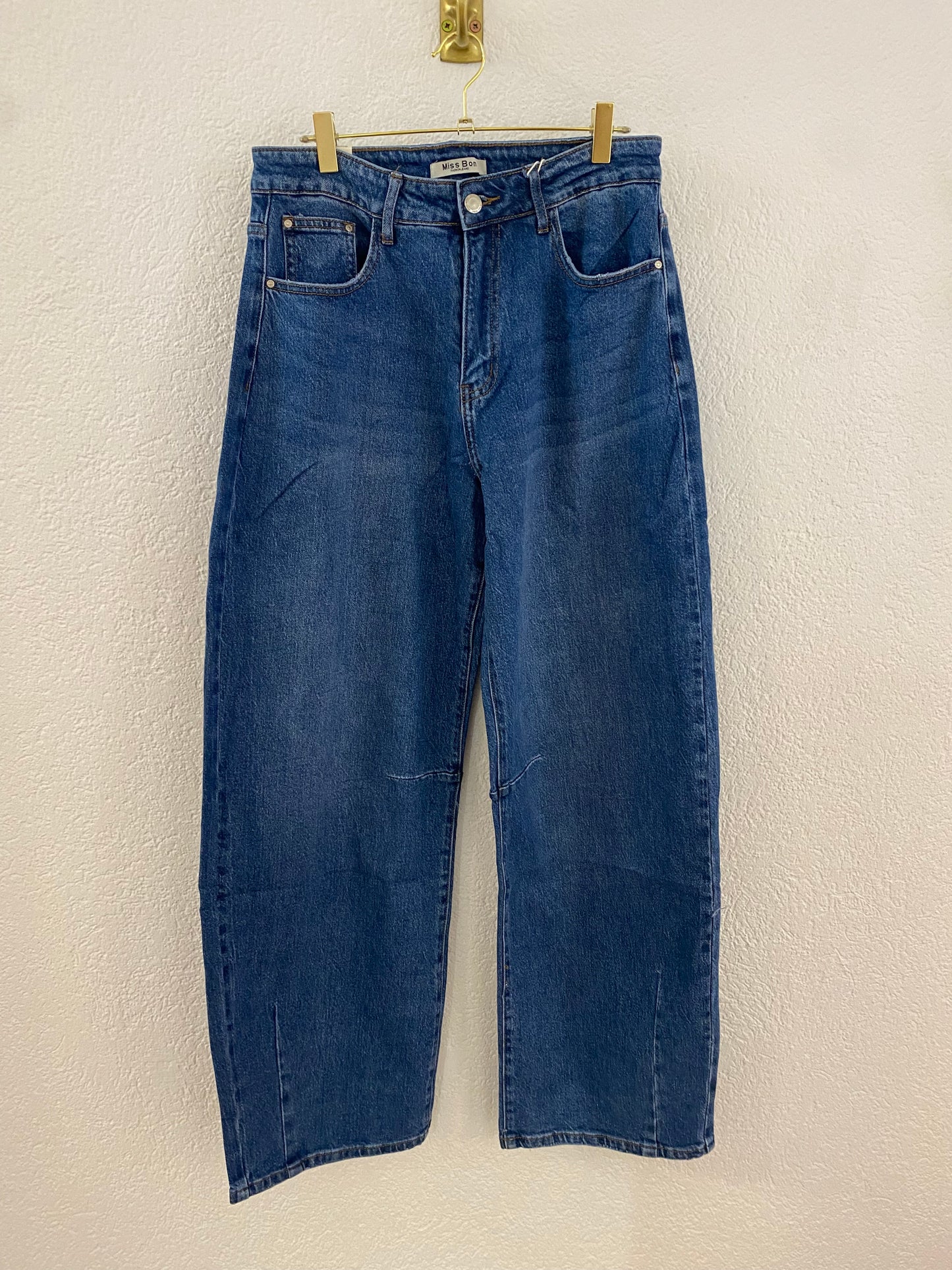 Jeans im Barrel-Fit dunkles Jeansblau