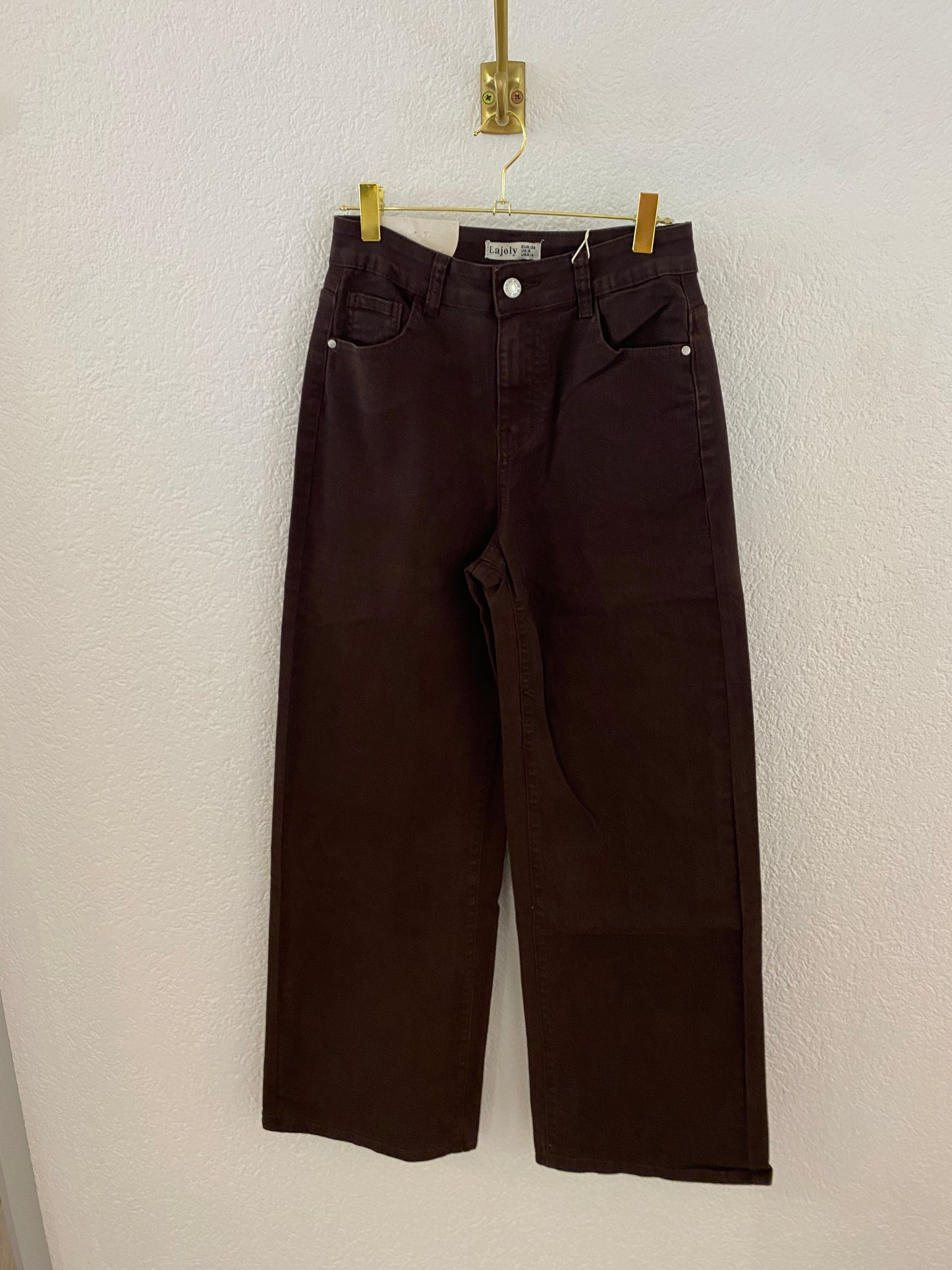 Wide-Leg Jeans dunkelbraun