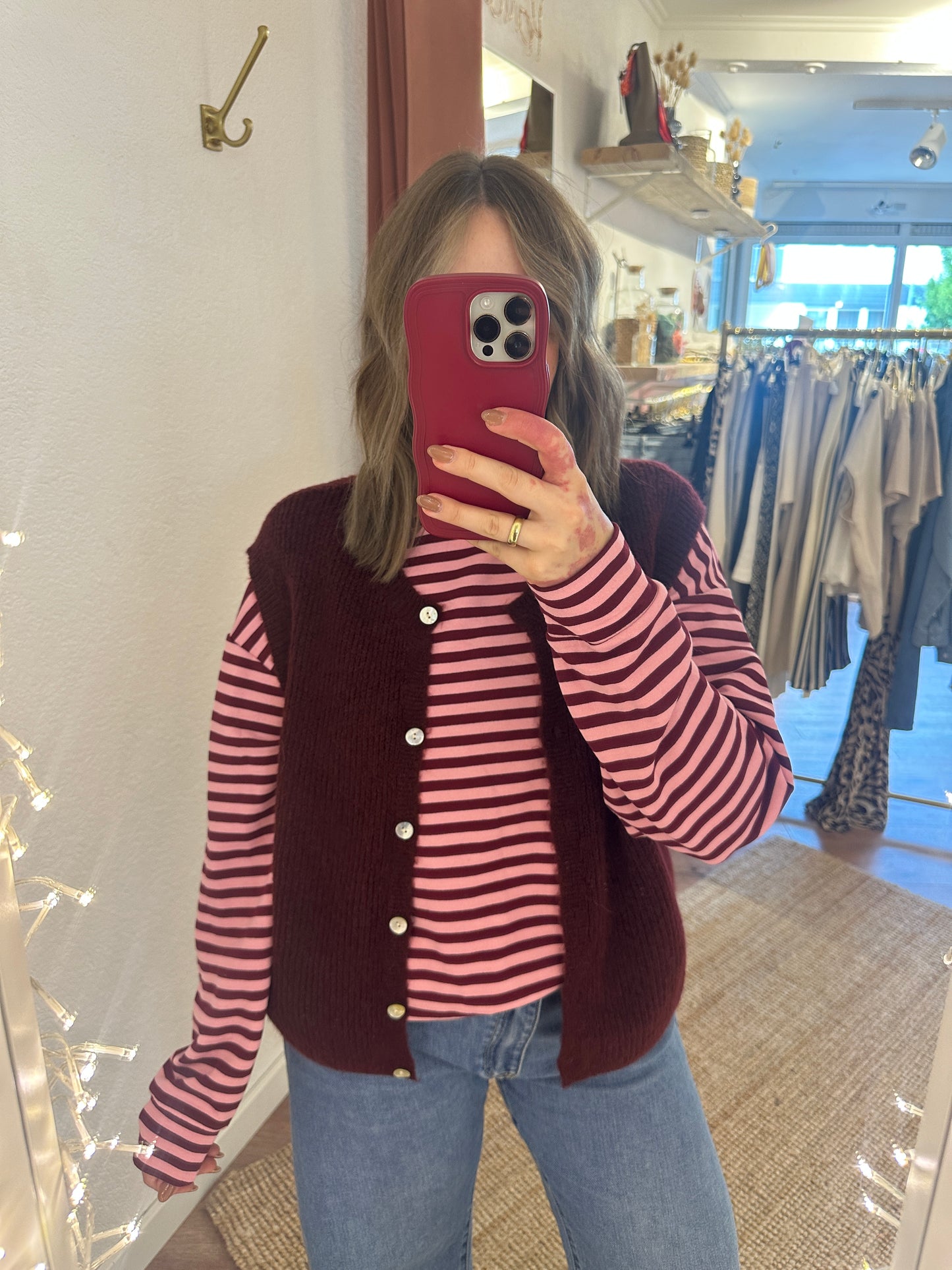 Dünne Strickweste versch. Farben