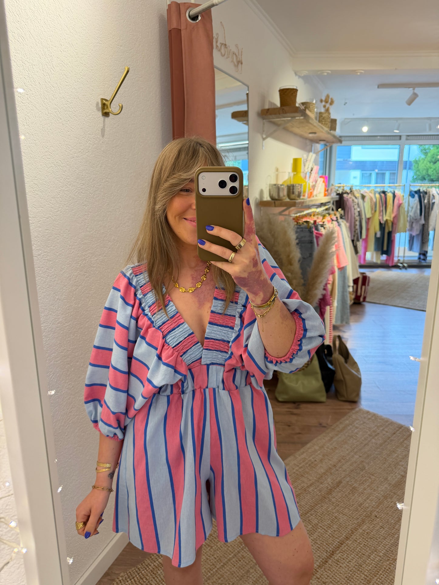 Gestreifter Jumpsuit versch. Farben