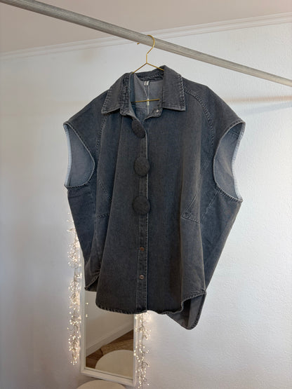 Oversized Jeans-Weste