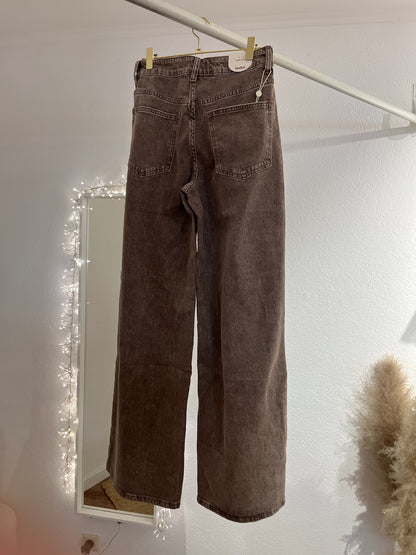 Wide-Leg Jeans taupe