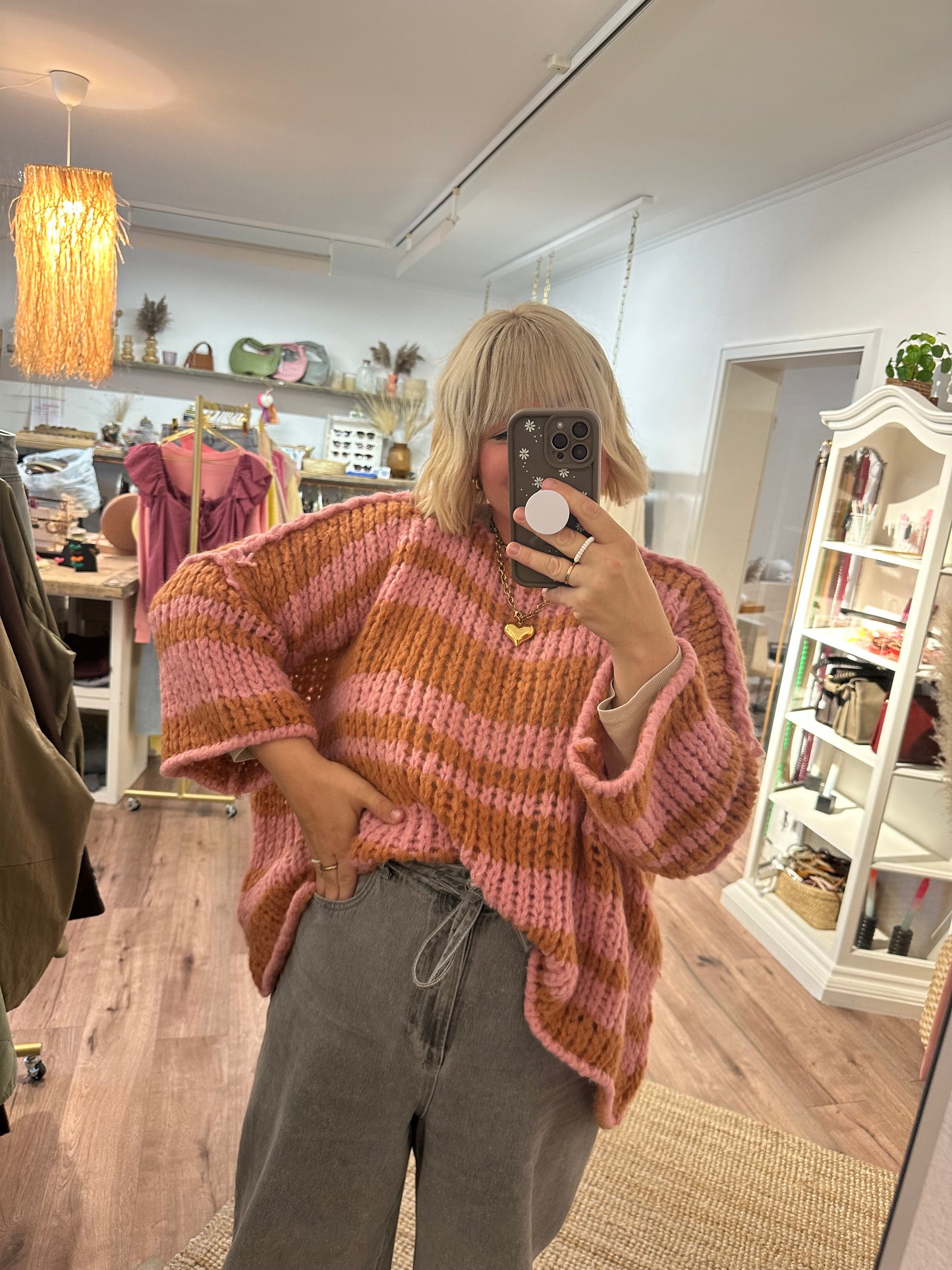 Grob gestrickter oversized Strickpullover versch. Farben