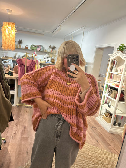 Grob gestrickter oversized Strickpullover versch. Farben