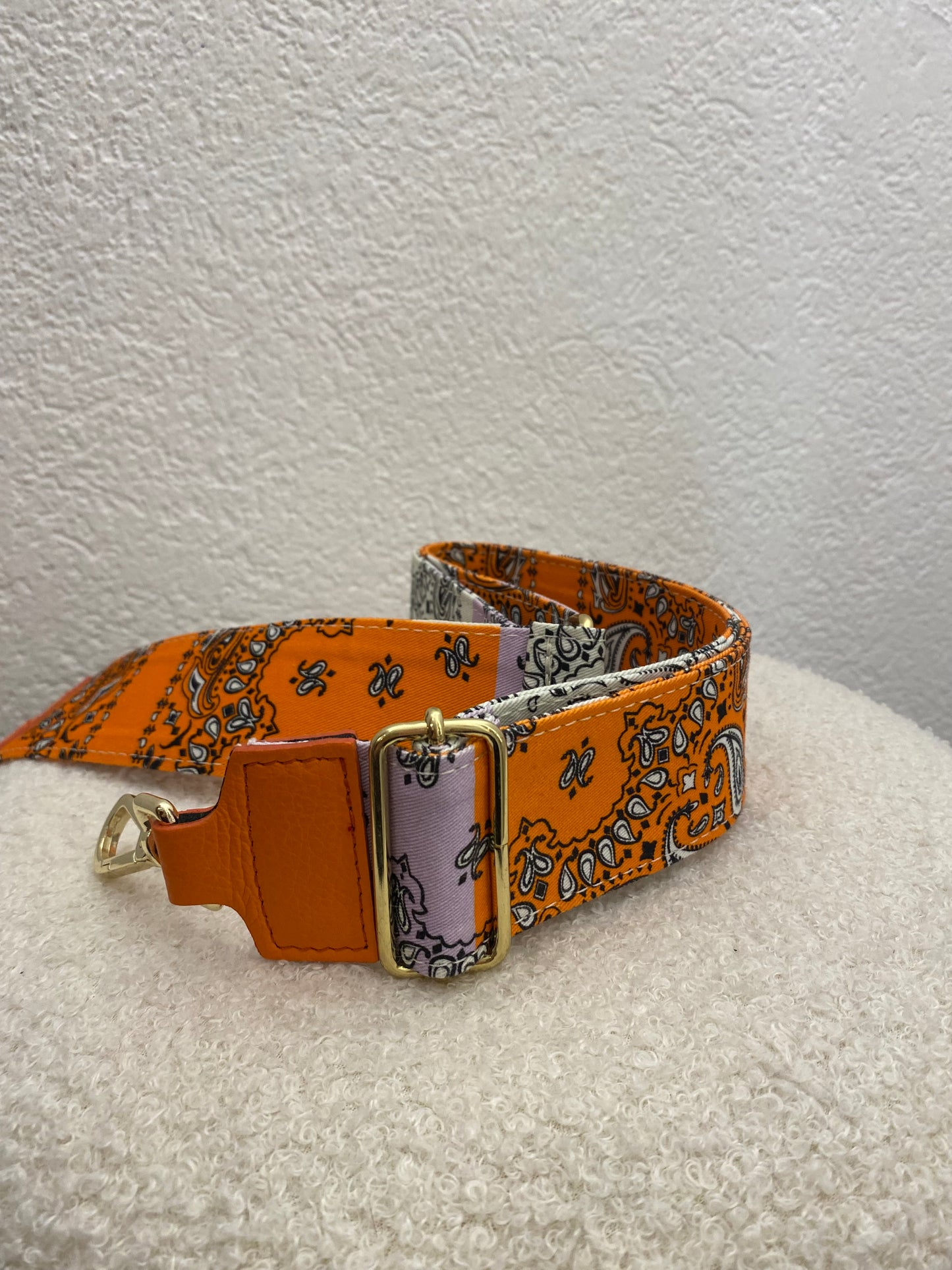 Taschengurt Muster orange lila