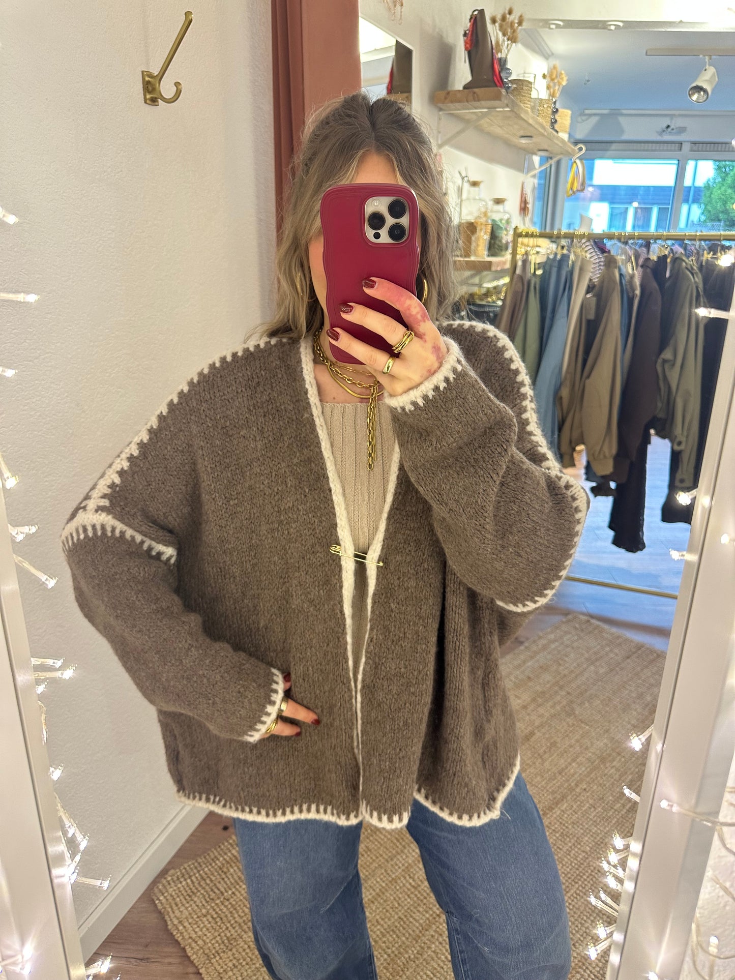 Cardigan mit Kontrast
