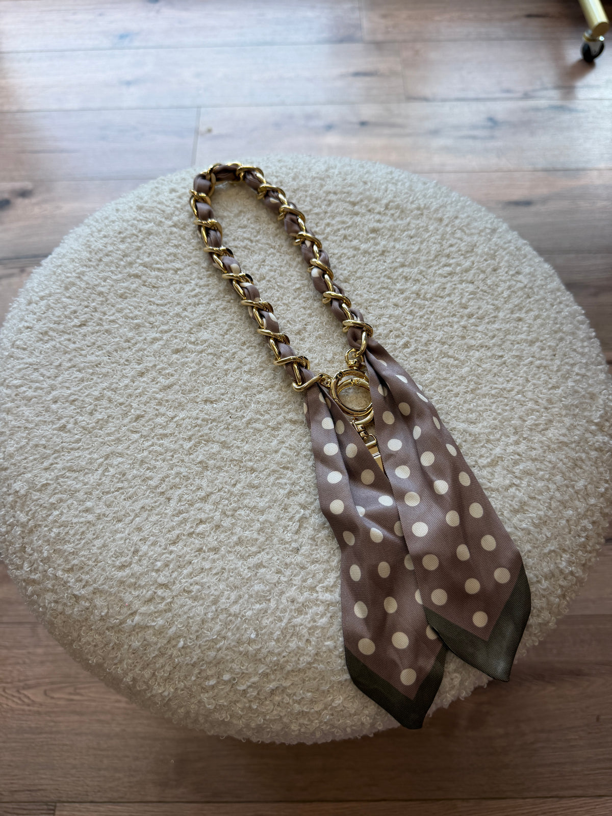 Handykette mit Bandana-Tuch vergoldet kurz