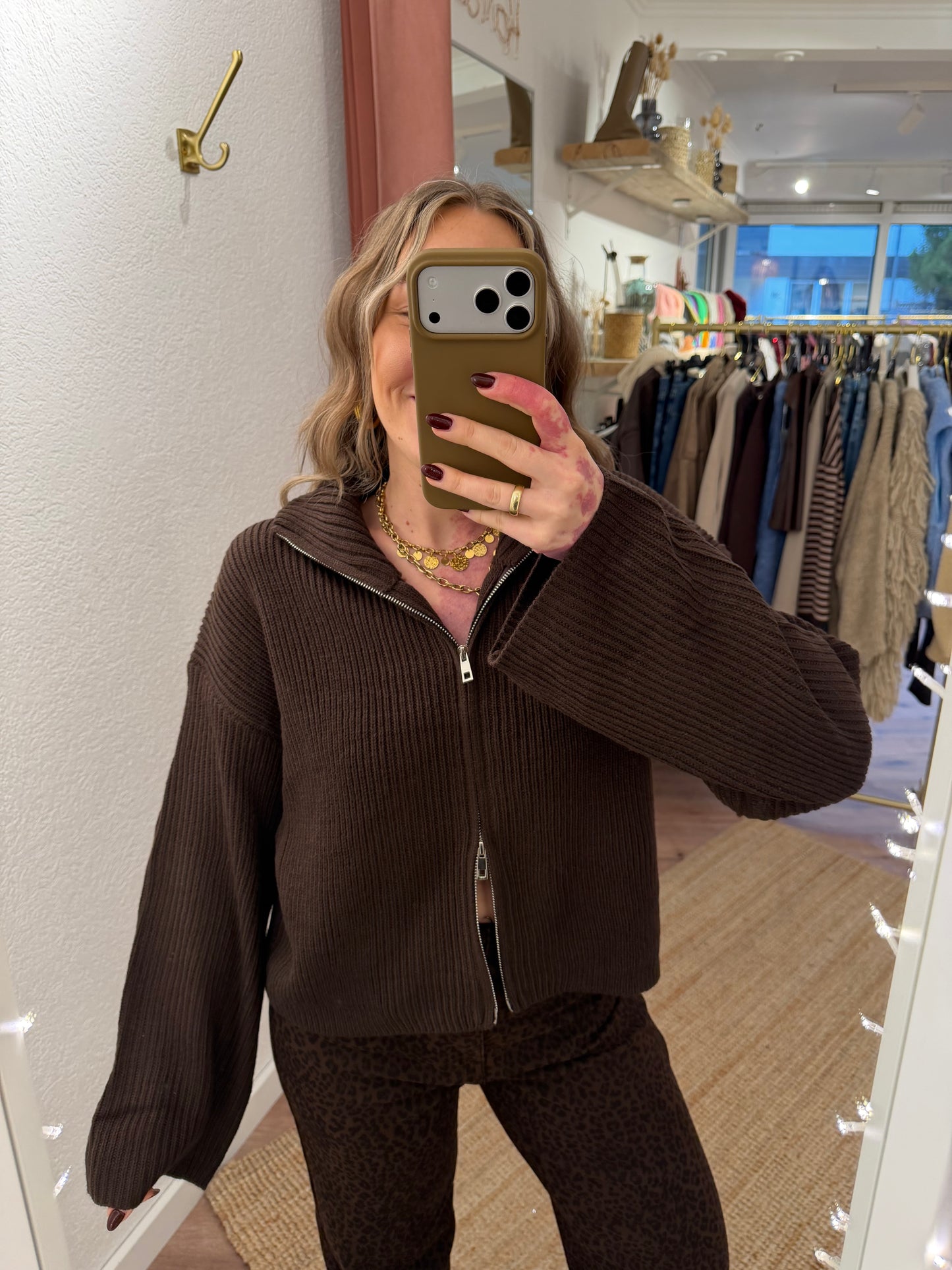 Strick Zipper versch. Farben