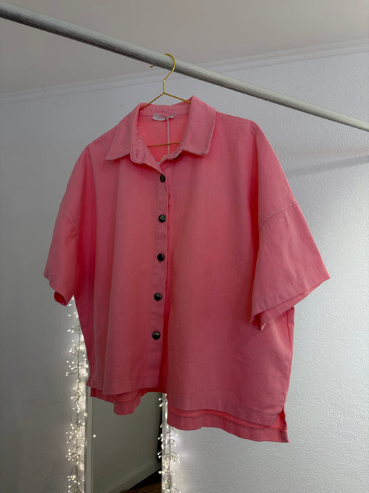 Oversized Jeanshemd pink