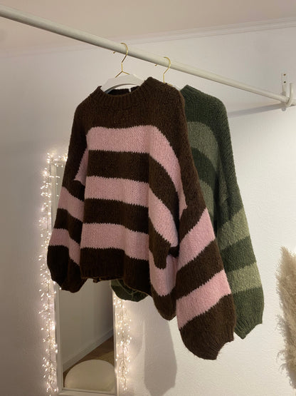 Gestreifter oversized Strickpulli