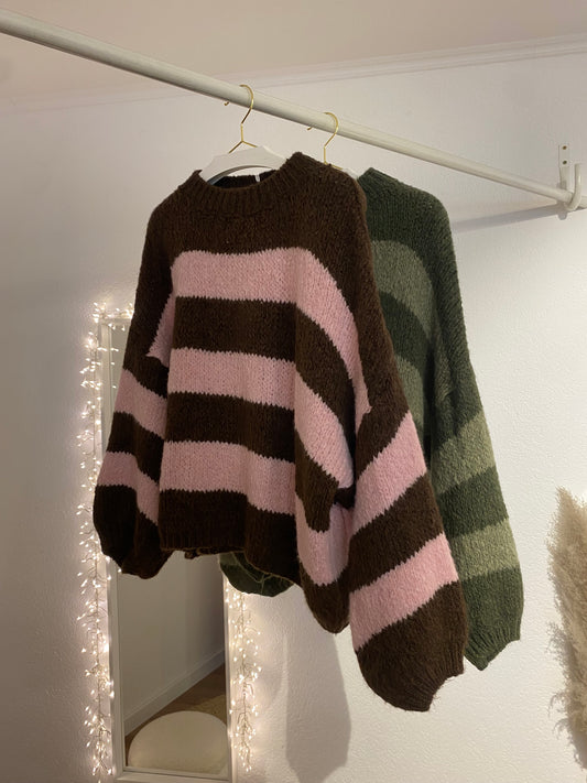 Gestreifter oversized Strickpulli