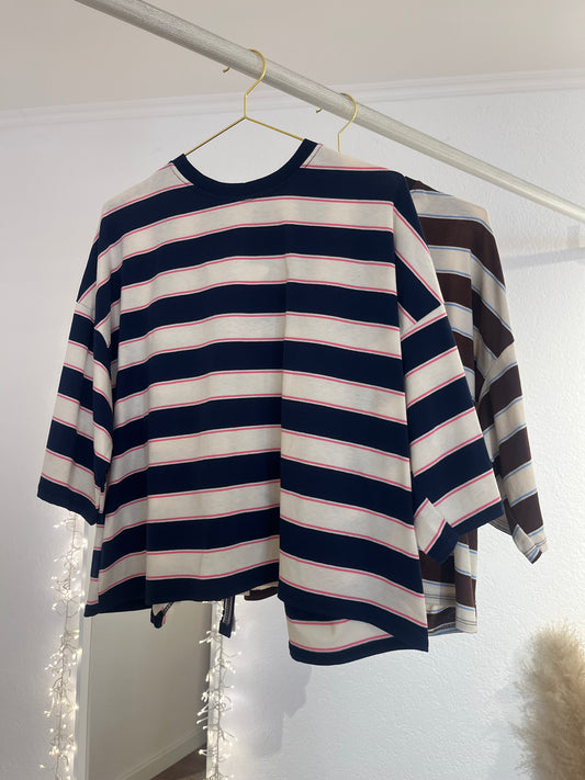 Streifenshirt mit Rückendetail versch. Farben