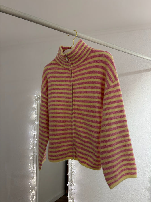 Weicher Zipper rosa/gelb