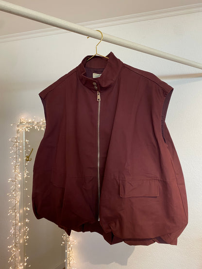 Oversized Weste Bordeaux