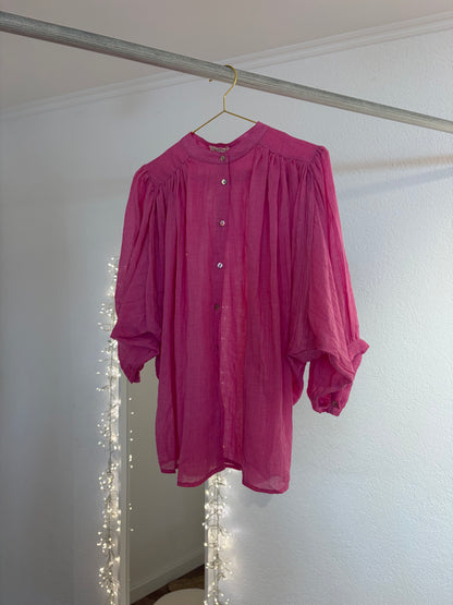 Luftige Bluse in Leinenoptik versch. Farben