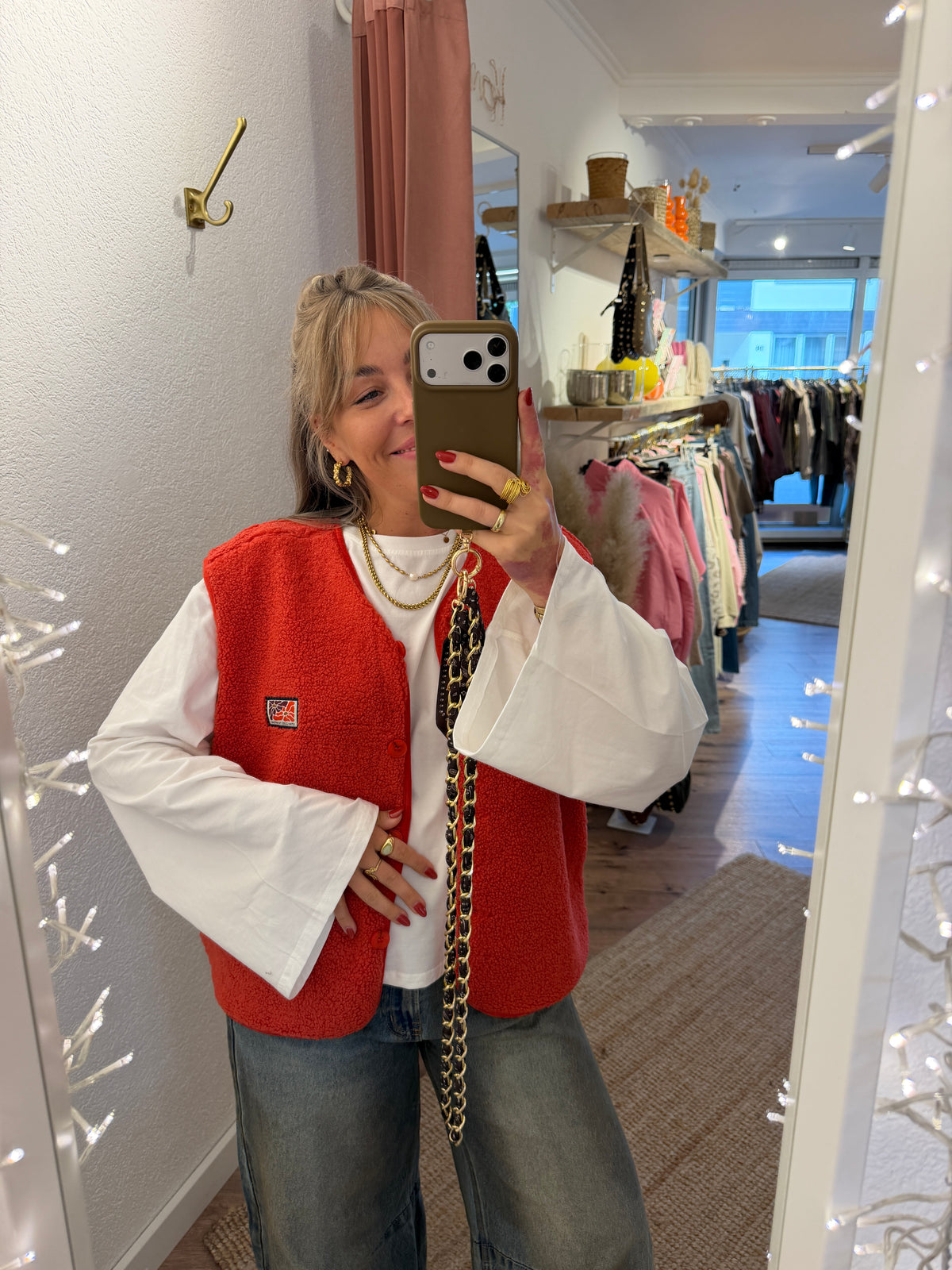Teddywesten mit patches versch. Farben