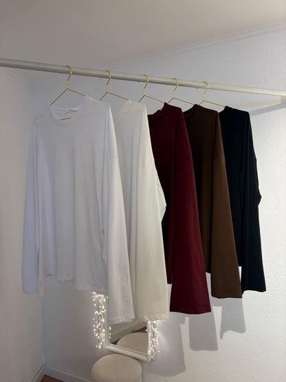 Oversized Longsleeve mit Rückennaht versch. Farben