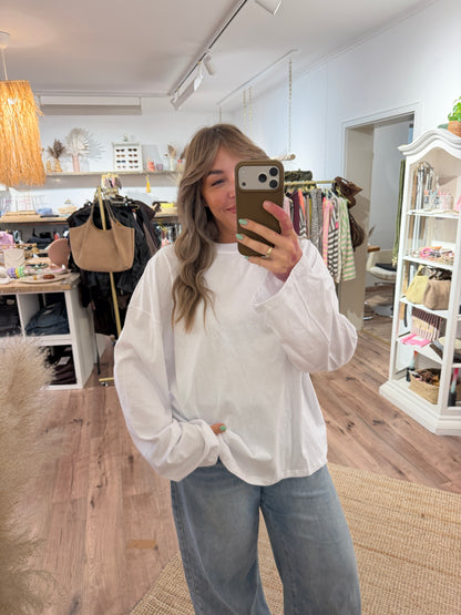 Oversized Longsleeve mit Rückennaht versch. Farben