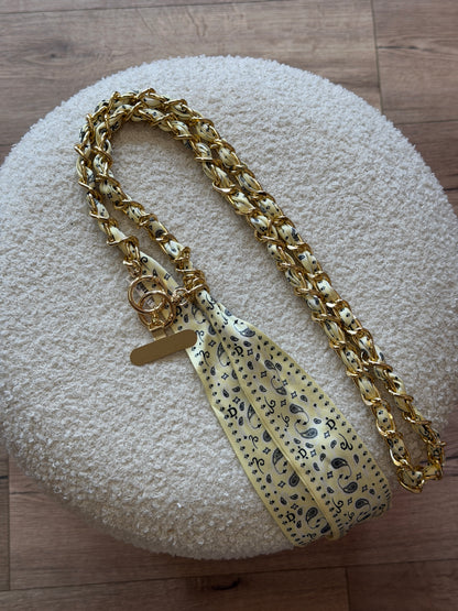 Handykette mit Bandana-Tuch vergoldet lang