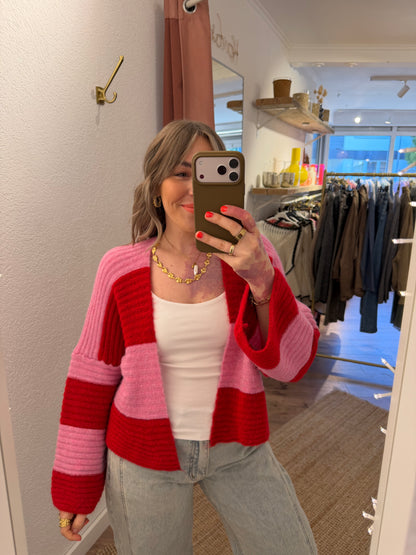 Gestreifter Strickcardigan versch. Farben