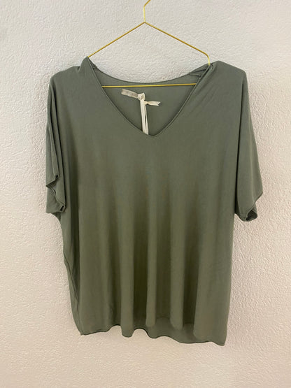 Basic T-Shirt mit V-Ausschnitt