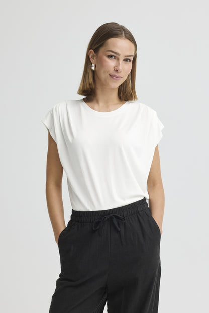 T-Shirt mit gerafften Ärmeln