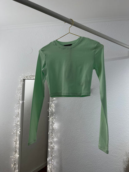 Cropped Langarmshirt versch. Farben