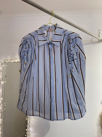 Kurzarm Bluse gestreift