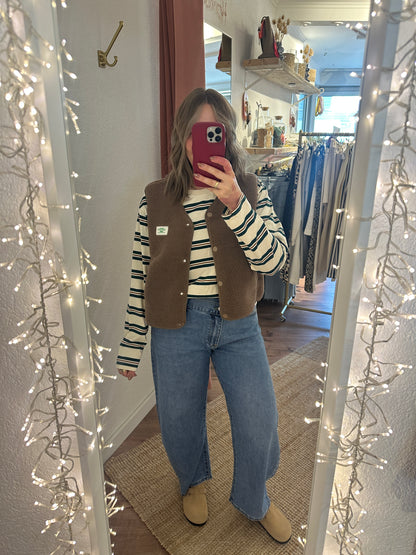 Crossover Wide Leg Jeans