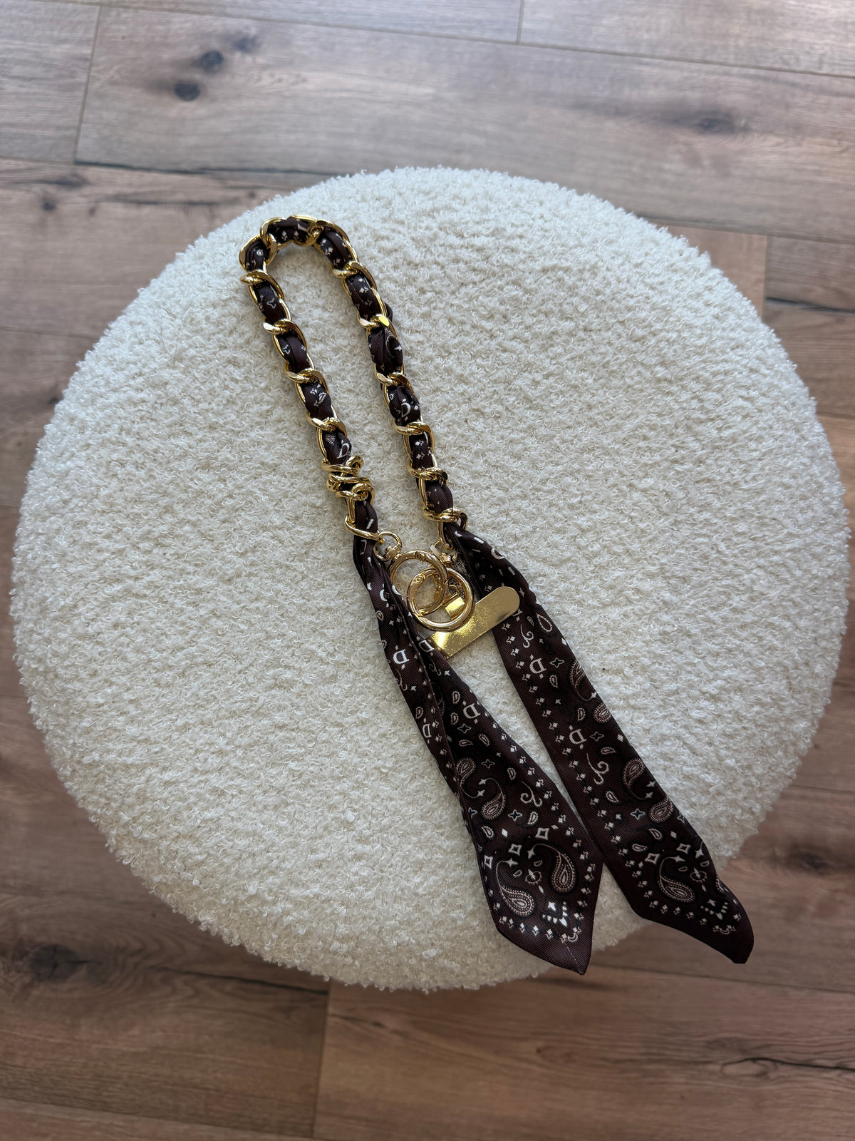 Handykette mit Bandana-Tuch vergoldet kurz