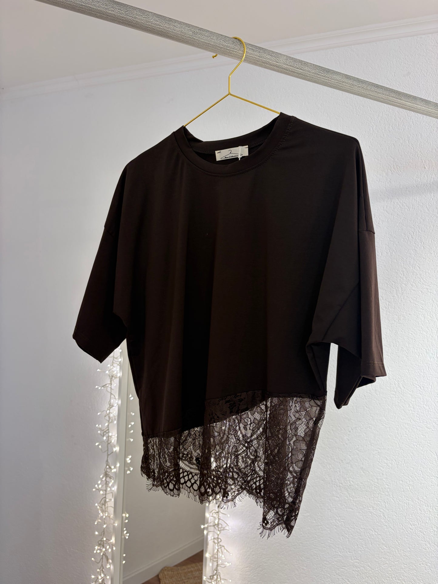 T-Shirt mit Spitzeneinsatz