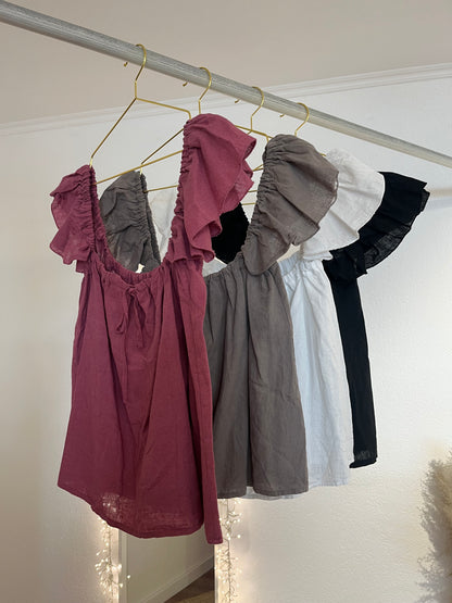 Leinen Off-Shoulder Bluse versch. Farben