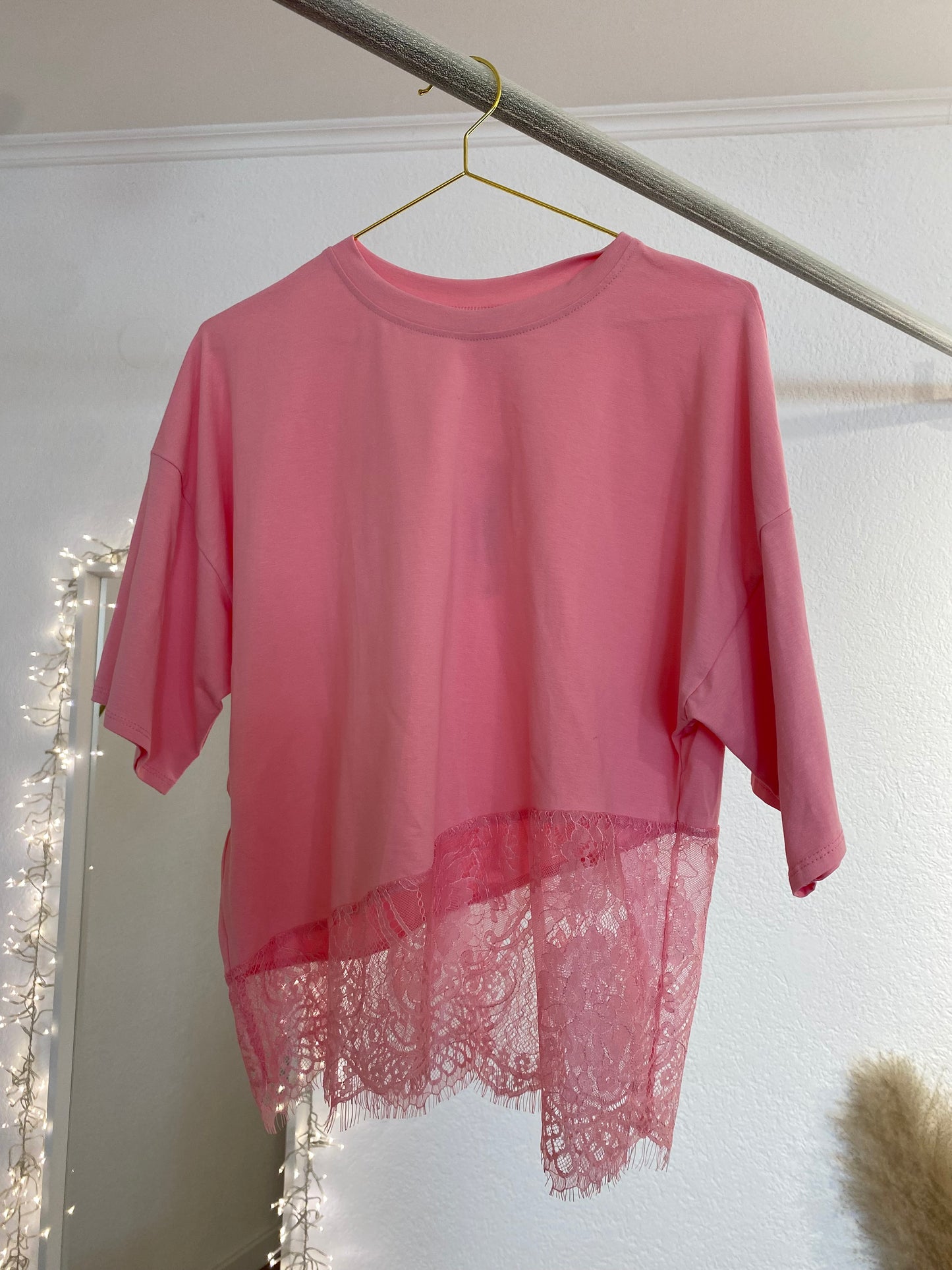 T-Shirt mit Spitzeneinsatz