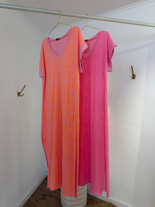 Leo Kleid mit V-Ausschnitt versch. Farben