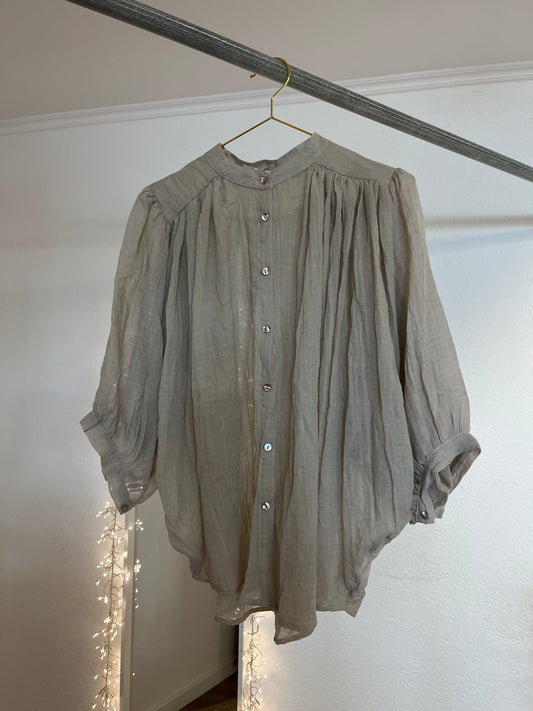 Transparente Bluse beige
