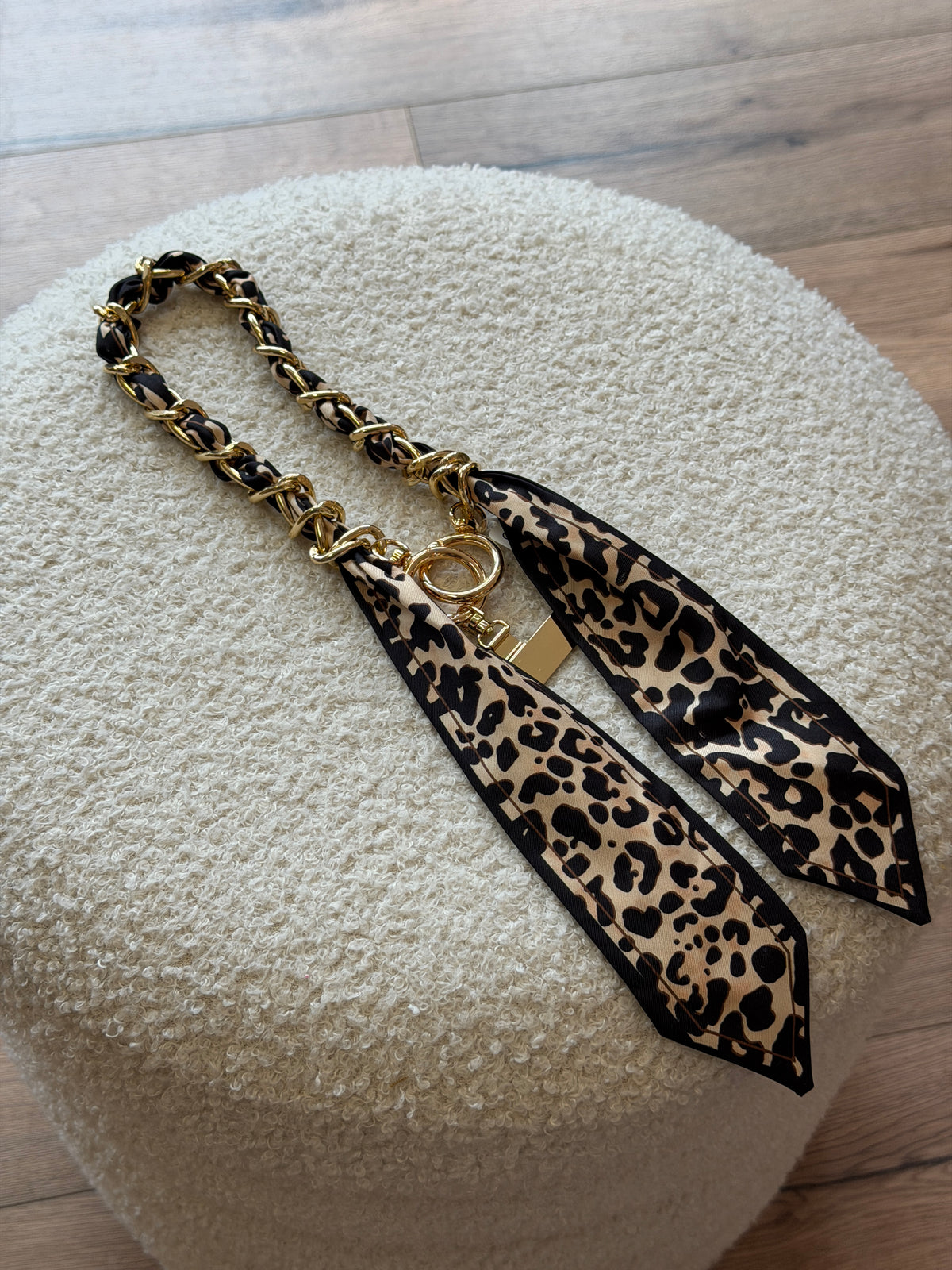 Handykette mit Bandana-Tuch vergoldet kurz