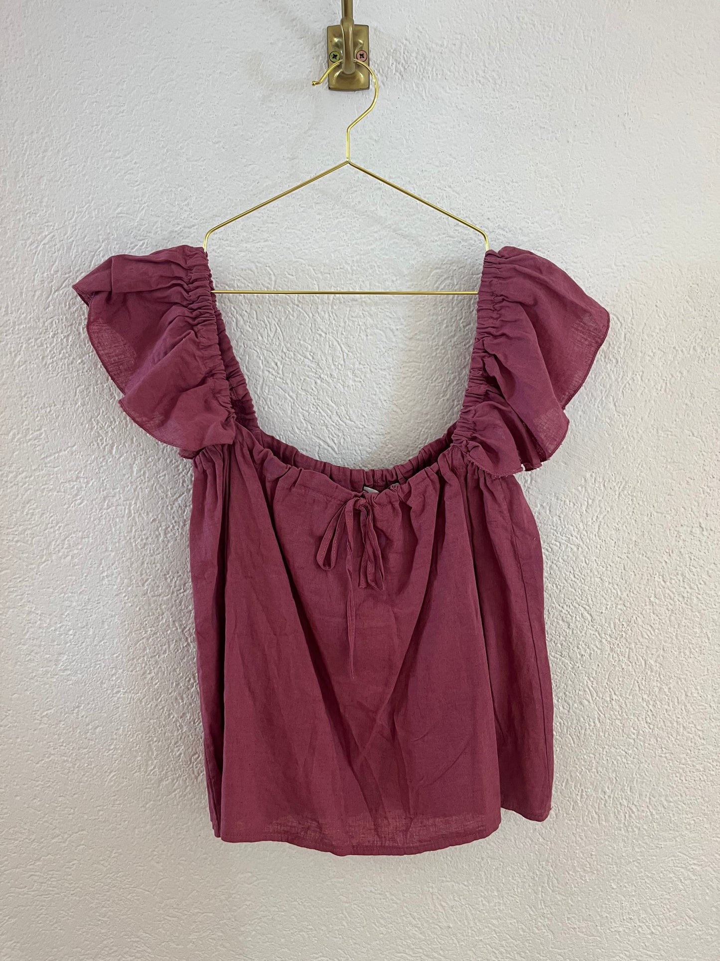 Leinen Off-Shoulder Bluse versch. Farben