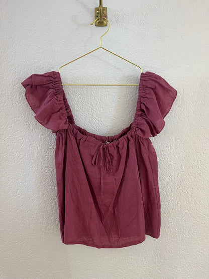 Leinen Off-Shoulder Bluse versch. Farben