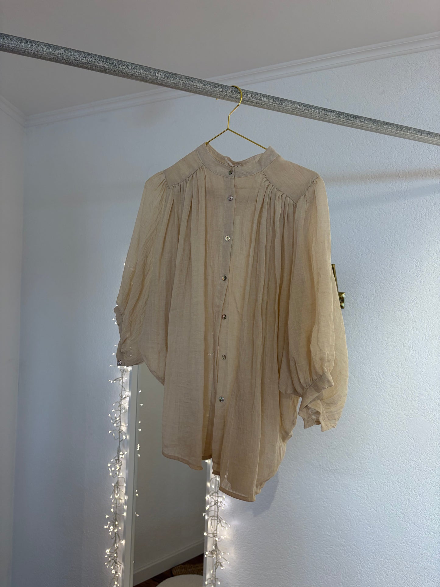 Luftige Bluse in Leinenoptik versch. Farben