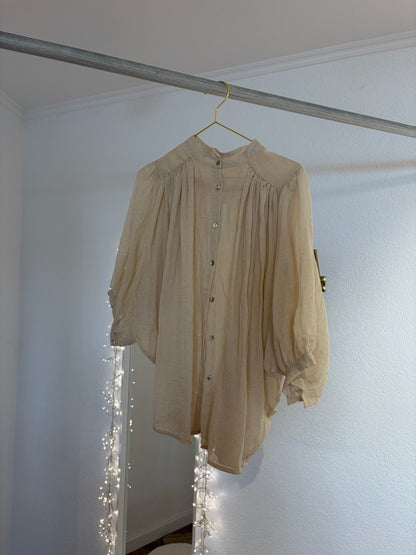 Luftige Bluse in Leinenoptik versch. Farben