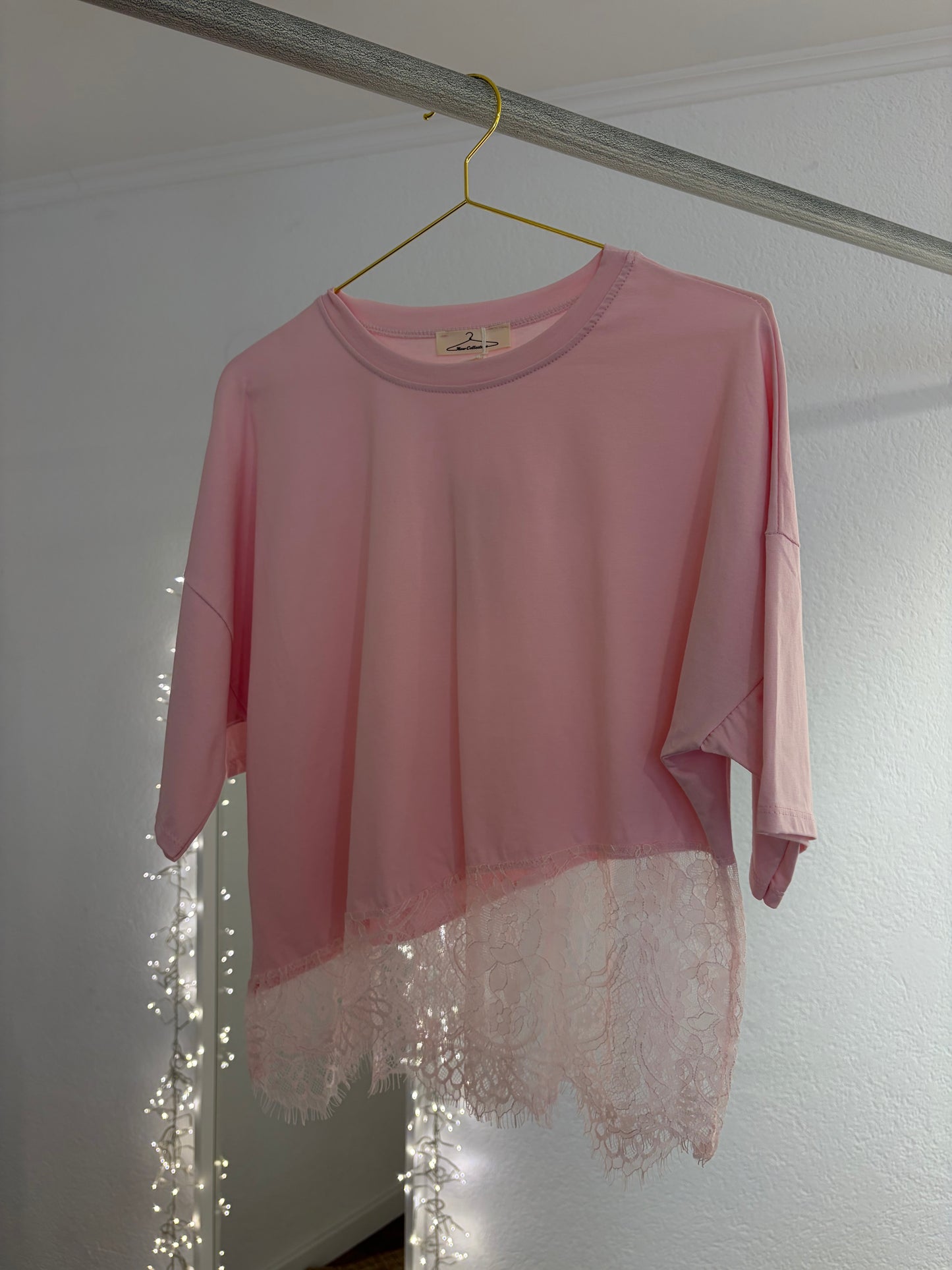 T-Shirt mit Spitzeneinsatz